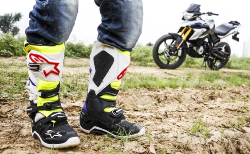 Around-the-world motorcycle trip plastic Alpinestars boots